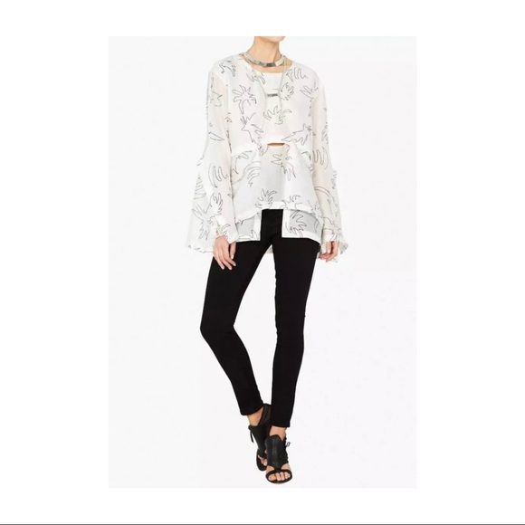 Sass & Bide Bad to the Bone long sleeved semi sheer size 40 AUS 10 100% silk top - Picture 11 of 16